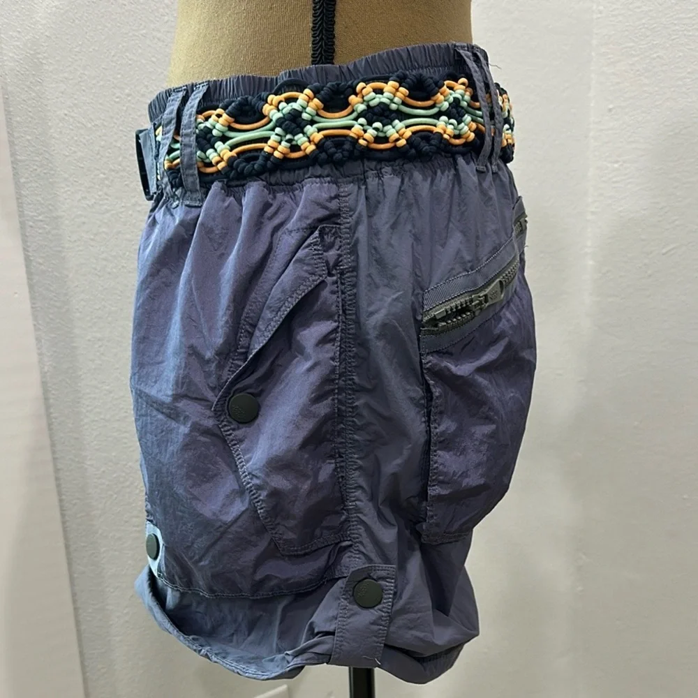 Free People Purple Cargo Shorts with Belt - Picture 2 of 4